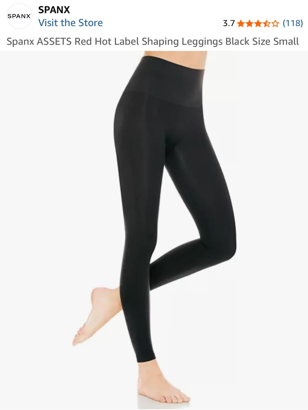 SPANX ASSETS (red hot label) Black High-Waist shaping Leggings